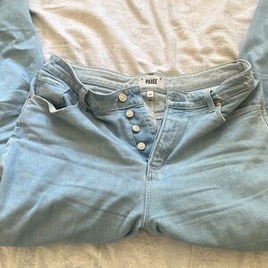 PAIGE Sarah straight ankle size 32 light wash jeans